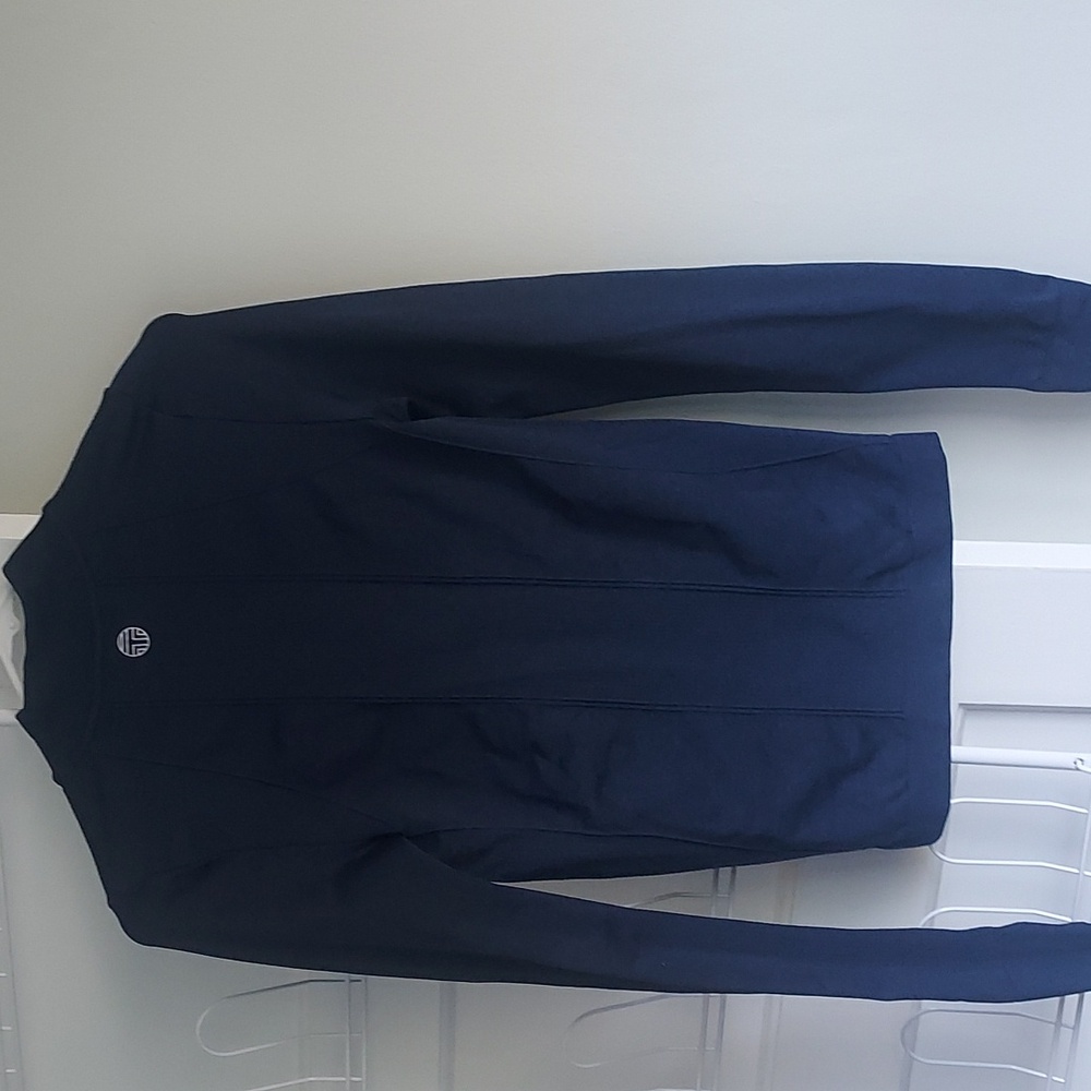 Tory Burch Sport Quarter Zip Navy Pullover Long Sleeve NWOT Active Athletic - Picture 4 of 7
